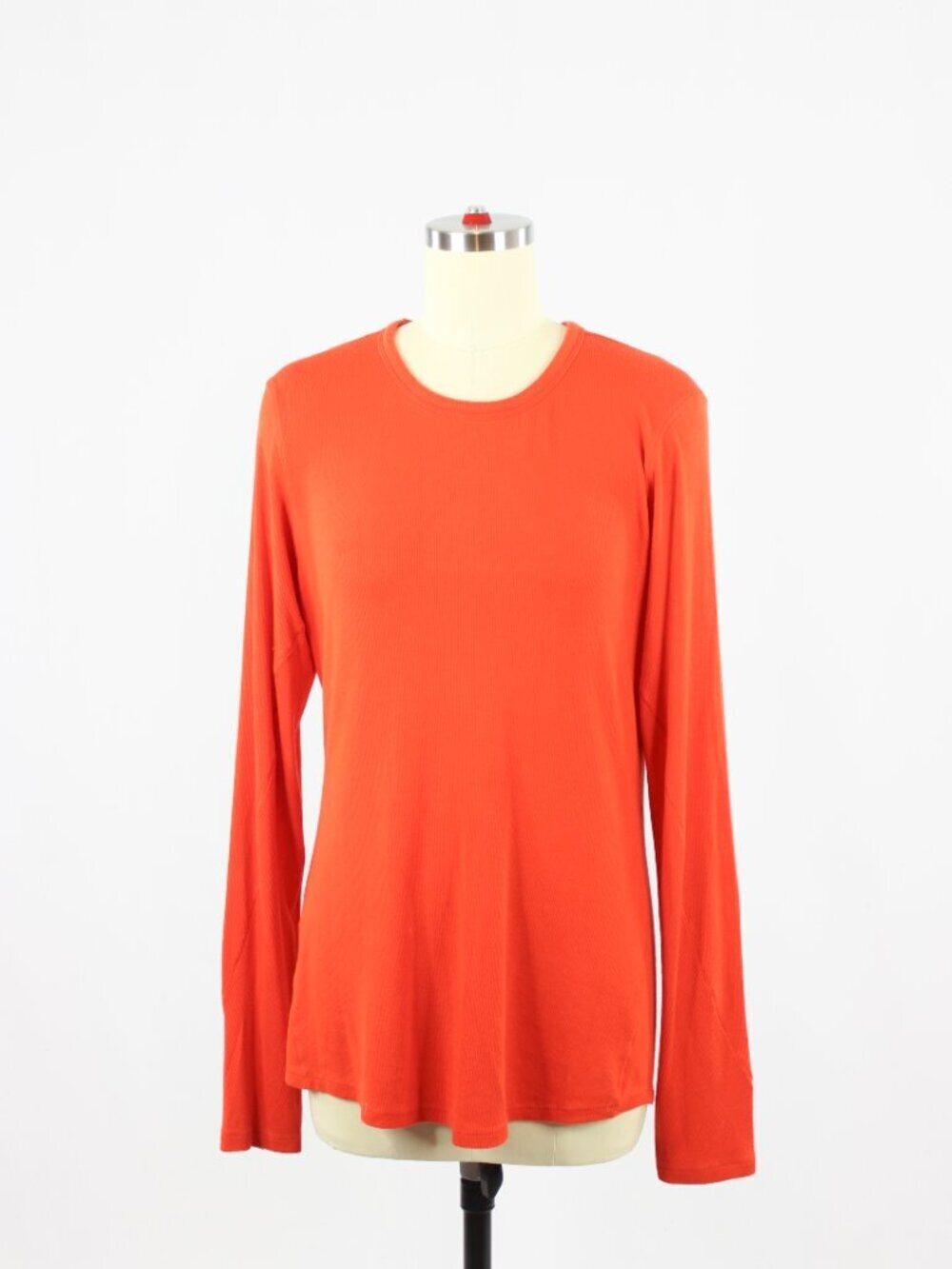 LULULEMON Solar Orange Ribbed Modal Hold Tight Long Sleeve Crew T-Shirt, Size L